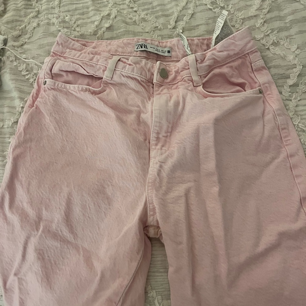 Zara Pink Straight Leg Jeans Fashion Forward
